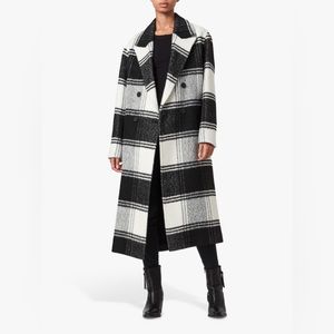 ALLSAINTS Lottie Wool Blend Check Coat